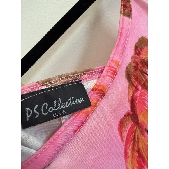 Vintage Y2K Tropical Palm Tree Pink Mini Dress Coconut Girl Size S/M - Picture 2 of 3